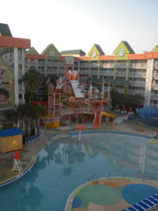 View of Nickelodeon hotel and pool