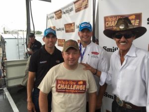 Tom Cavalli with Kind Richard Petty and two other men at Whole Hog Challenge