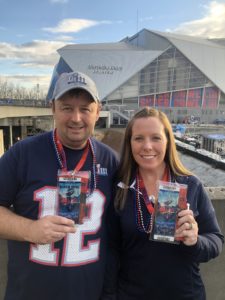 Tom and Leigh Cavalli with their Super Bowl 53 passes