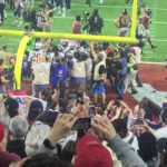 Patriots celebrating on the field after winning Super Bowl 51